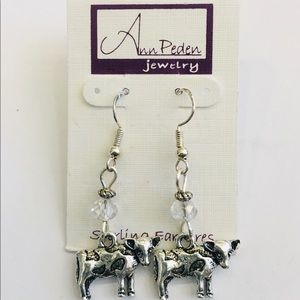 Cow or Calf Farm Earrings, sterling earwires